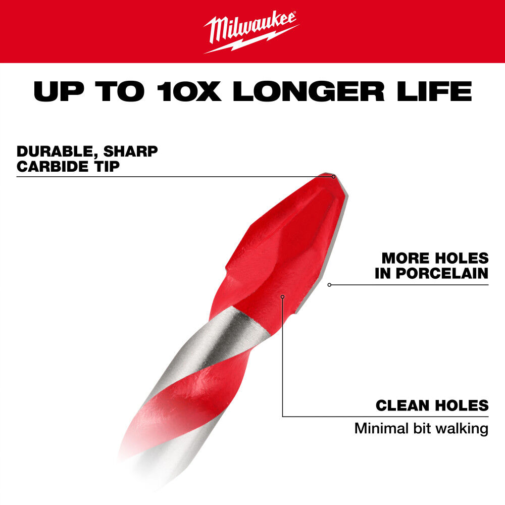 Milwaukee 5/16 Inch Hard Tile and Glass Bit, large image number 5