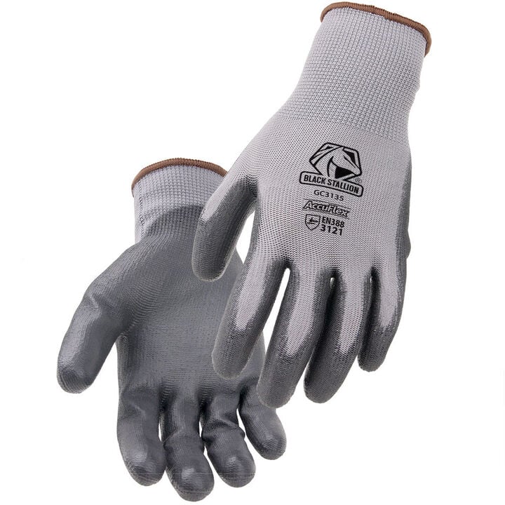 Black Stallion Knit Gloves Gray 13 Gauge PU-Coated Poly XL