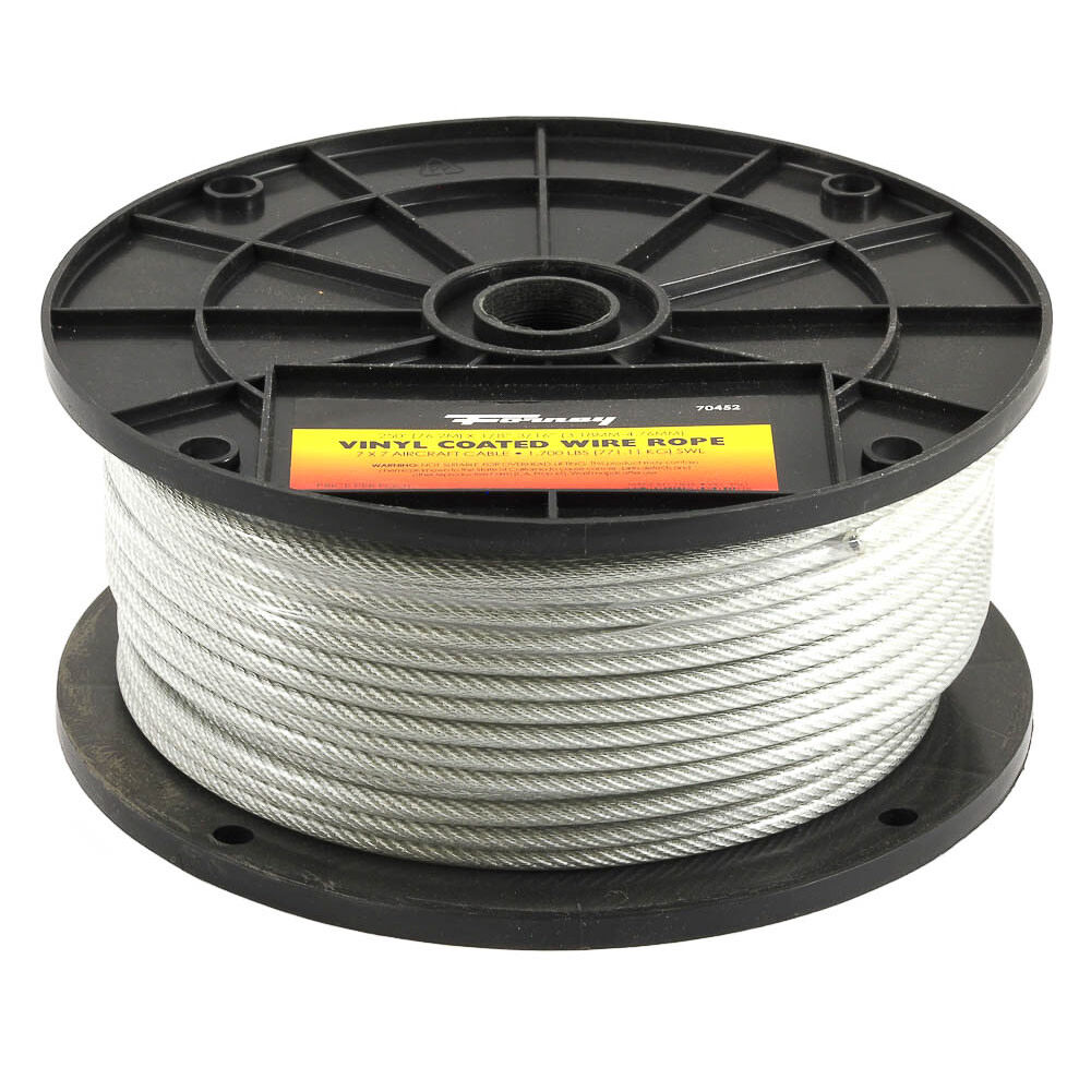 Forney Industries Wire Rope 1/8in 3/16in x 250' Vinyl Coated, large image number 1