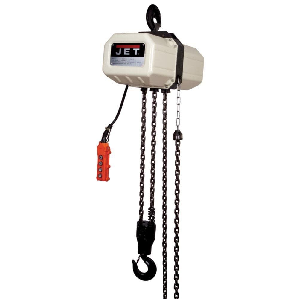 JET 1/2SS-1C-10 1/2 Ton Electric Chain Hoist 10 Ft. Lift 1 Phase 230/460V Prewired 230V - JT9-121100