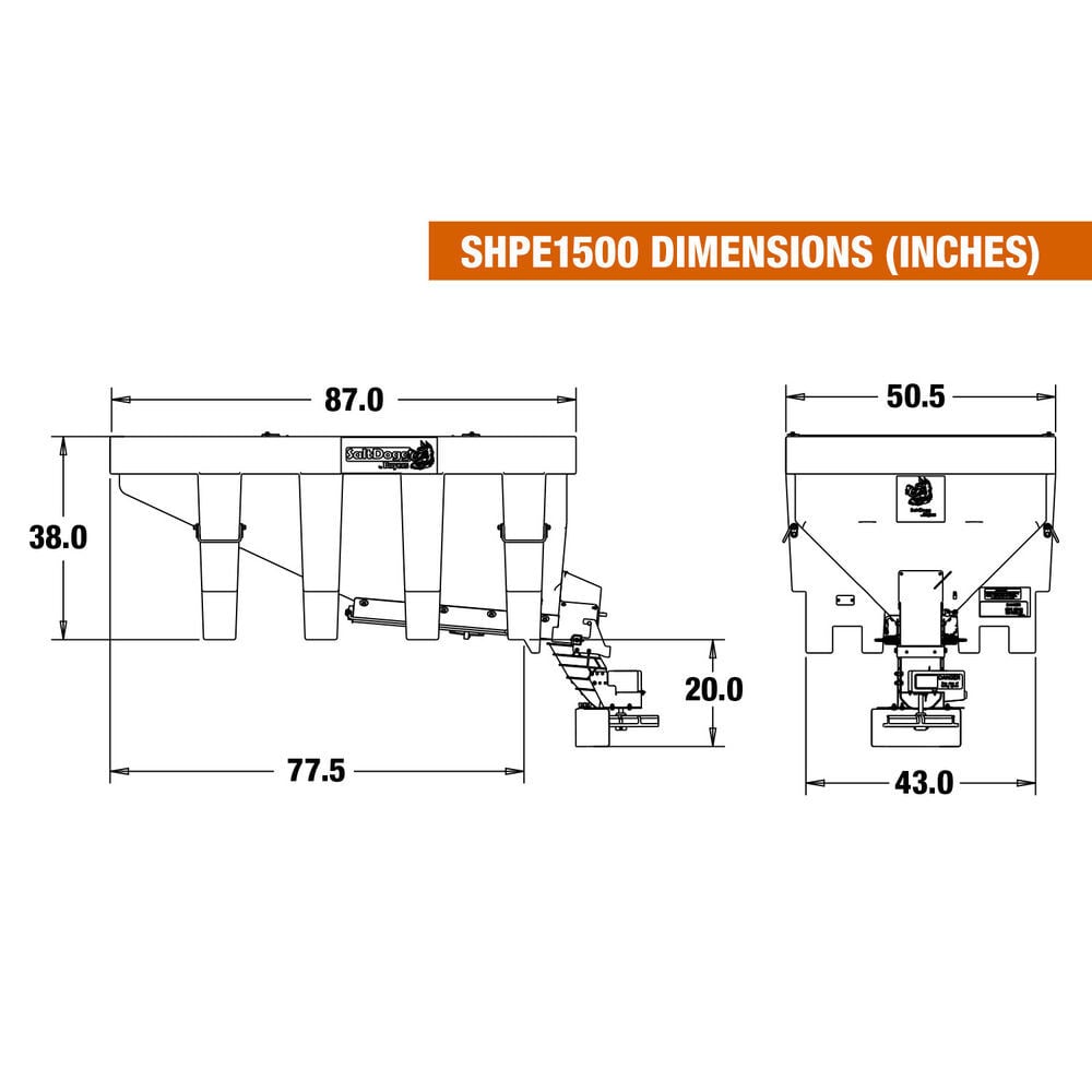 Buyers Products Company SaltDogg 1.5 Cubic Yard Electric Poly Hopper Spreader, large image number 6