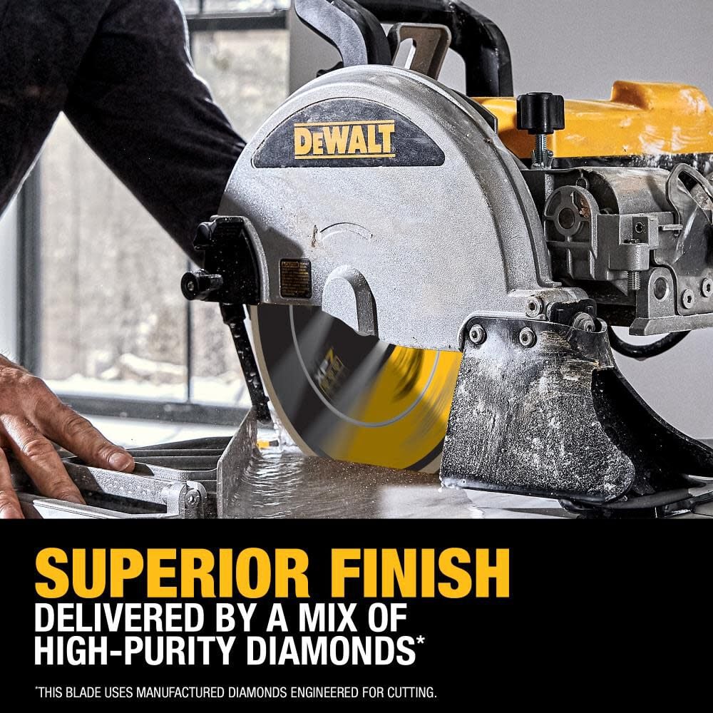 DEWALT XP7 Tile 10 Inch Continuous Rim Diamond Blade for Precise Cuts in Tile, Granite, Marble, and Stone, large image number 8