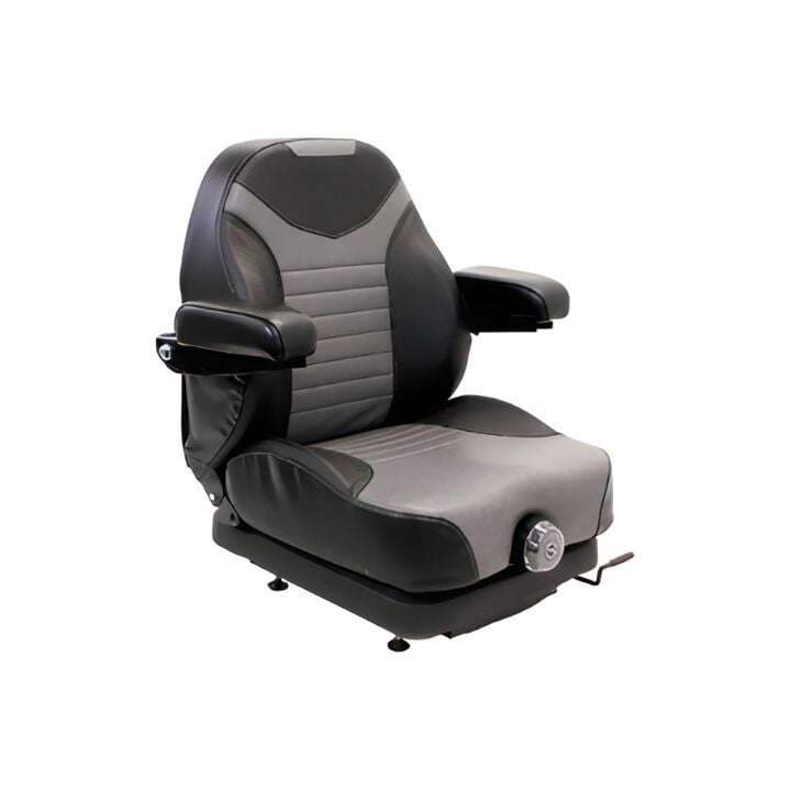 Uni Pro Vinyl Mechanical Suspension Seat with Backrest Black and Gray, large image number 2