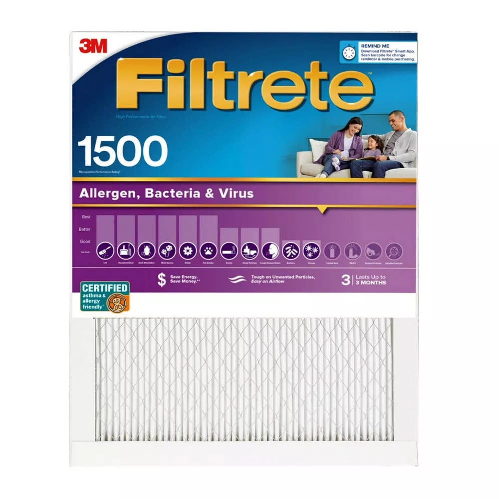 3M 20 Inch x 25 Inch 1500 MPR MERV 12 Allergen Air Filter – 1 Pack – 4186714
