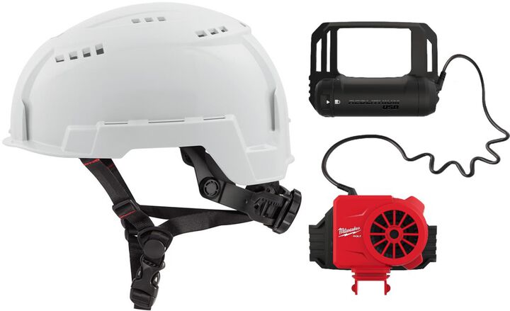 Milwaukee BOLT Vented Helmet Class C & USB Cooling Fan, swatch