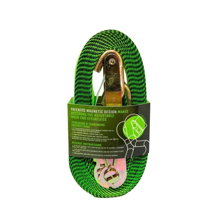 Fusion Grip Ratchet Strap with Magnetic Hook, 2 Inch x 27ft