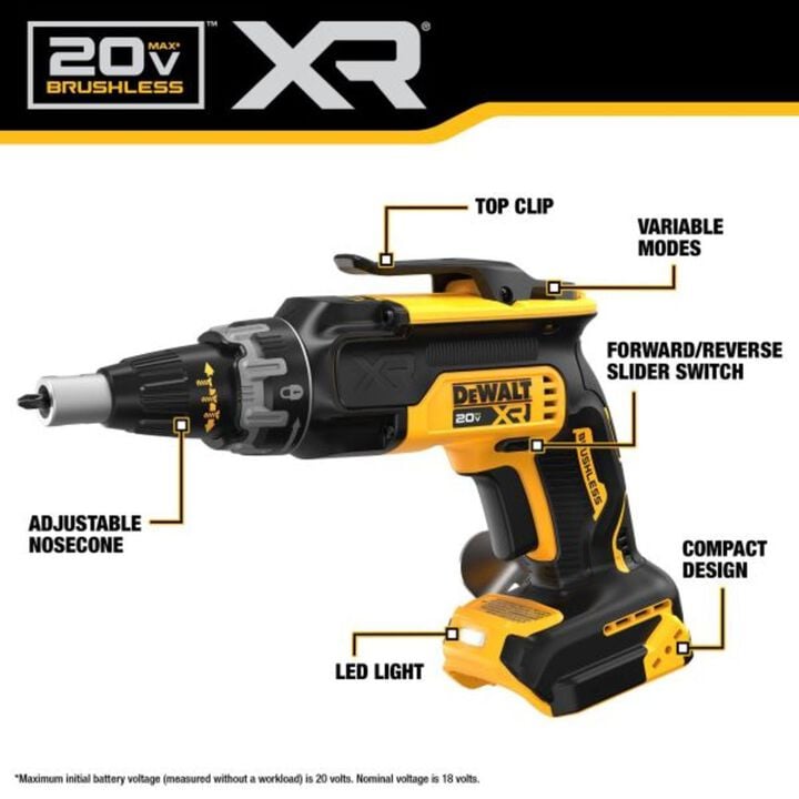 DEWALT Promotional 20V MAX XR Brushless Drywall Screwgun (Bare Tool), large image number 1