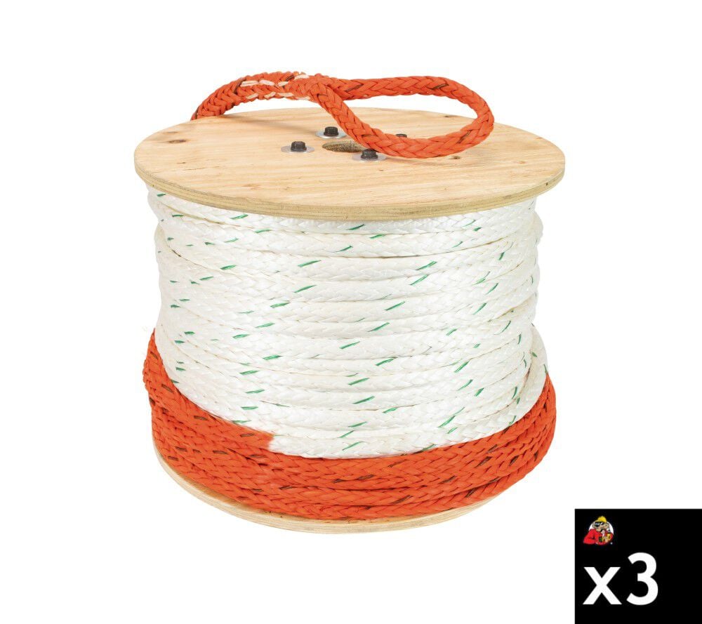 Greenlee High Performance Pulling Rope (19/32 Inch x 600 Ft.) 3 Piece Bundle – ATB000011488