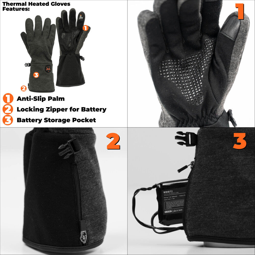 как выглядит Mobile Warming Thermal Heated Gloves Unisex 7.4V Black 2Xl фото