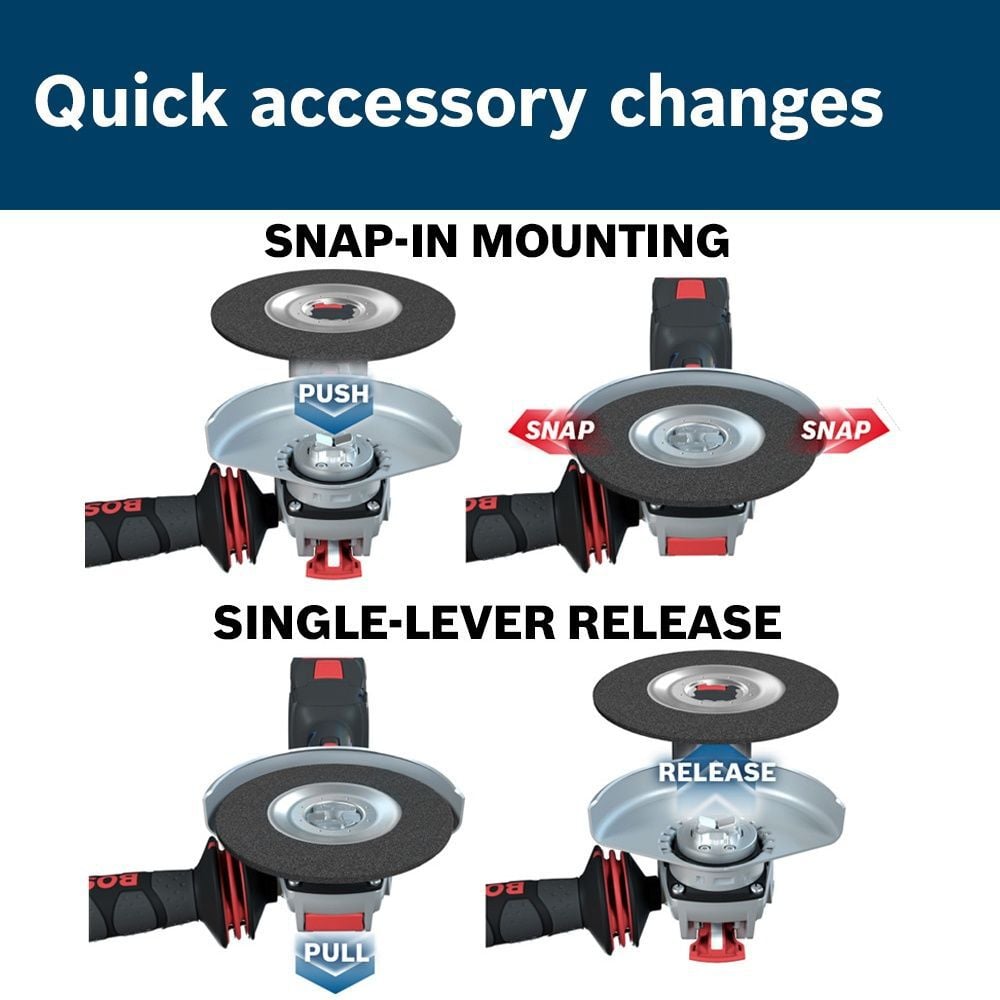 Bosch 18V X-LOCK 4-1/2 Inch Angle Grinder (Bare Tool), Reconditioned, large image number 10