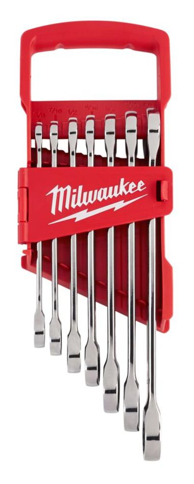 Milwaukee 7pc Ratcheting Combination Wrench Set - SAE, large image number 12