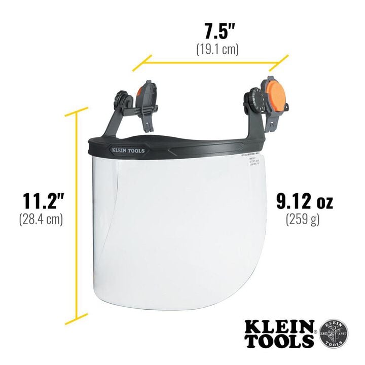 Klein Tools Face Shield, Full Brim, Clear, large image number 2
