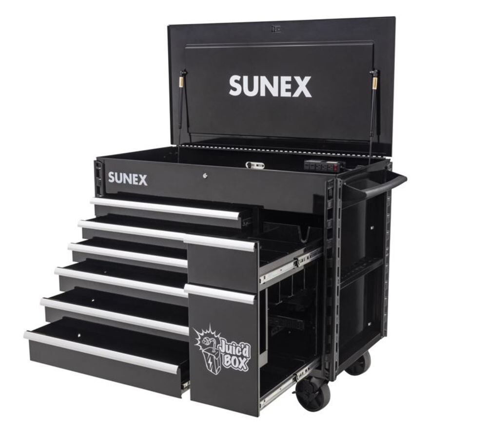 Sunex JUIC'D BOX 50 Inch 7 Drawer Powered Rolling Tool Cart, large image number 1