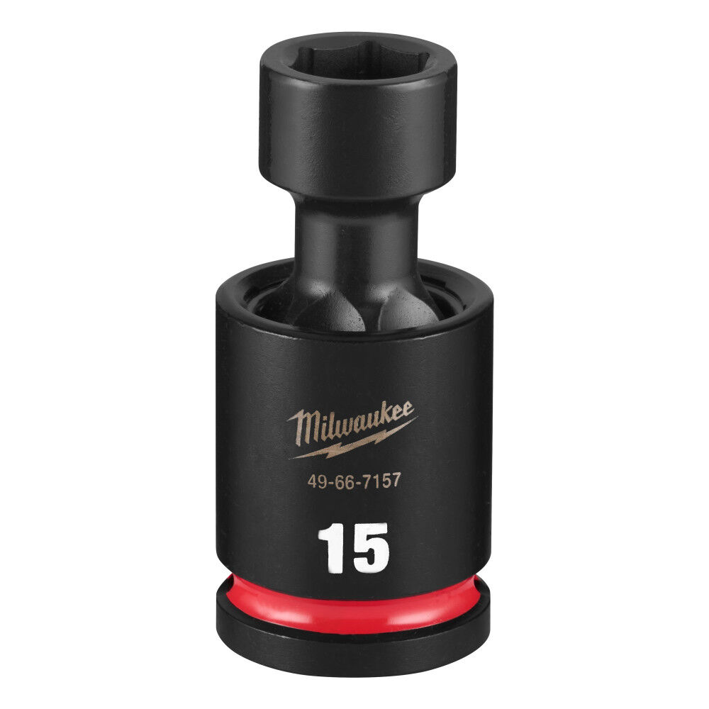 Milwaukee SHOCKWAVE Impact Duty 1/2 Inch Drive 15MM Standard Swivel Socket - 49-66-7157