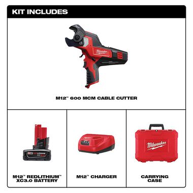 Milwaukee M12 600 MCM Cable Cutter Kit, large image number 1