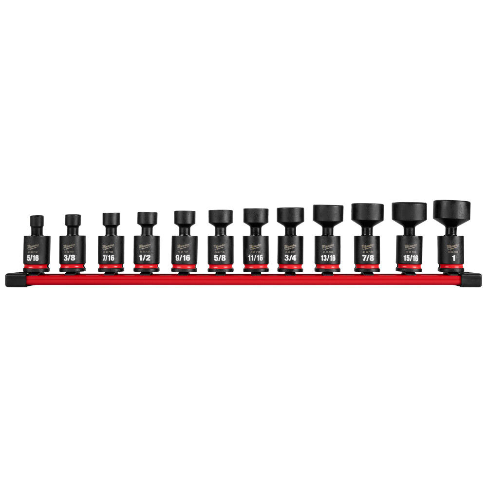 Milwaukee SHOCKWAVE Impact Duty 3/8 Inch Drive SAE Standard Swivel Socket Set 12 Pieces - 49-66-7102