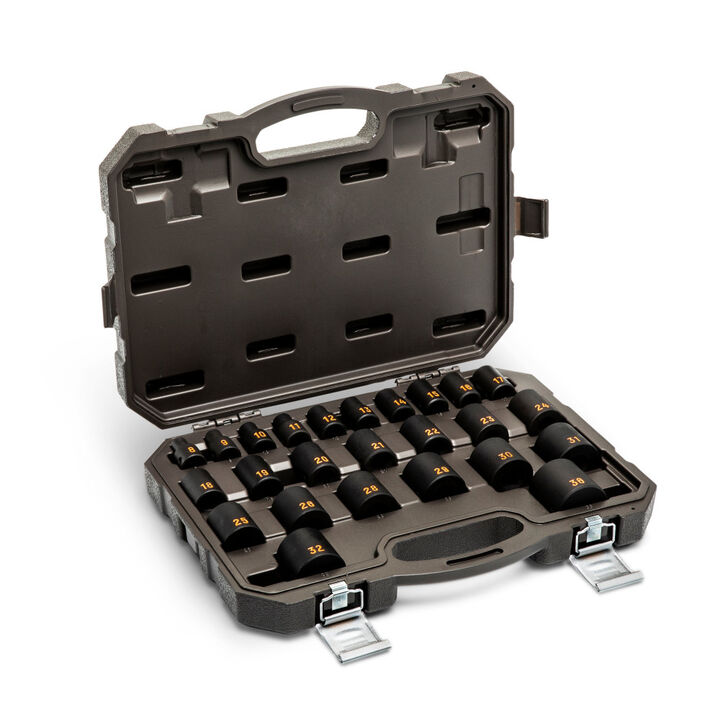 GEARWRENCH 1/2 Inch Drive 6 Point Metric Hi-Viz Impact Socket Set 25 Pieces, large image number 0