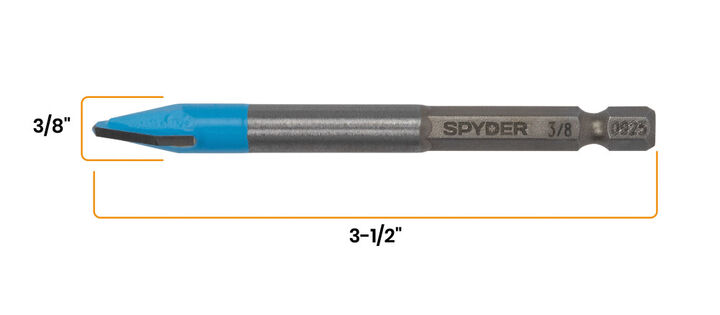 Spyder 3/8 Inch x 3.5 Inch Tile & Glass Drill Bit, Carbide-Tipped, large image number 5