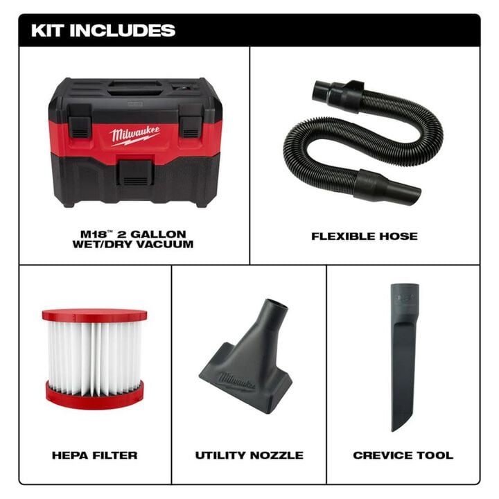 Milwaukee M18 Vacuum Wet/Dry (Bare Tool), large image number 1
