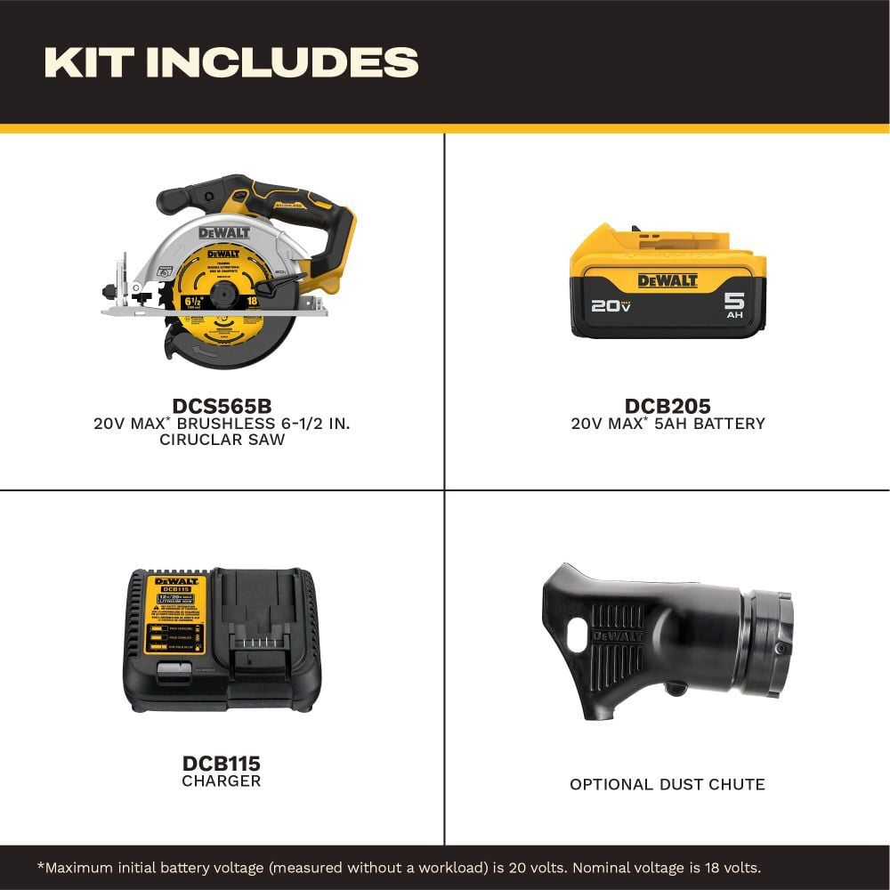 DEWALT 20V MAX 6 1/2 Inch Brushless Cordless Circular Saw Kit, large image number 4