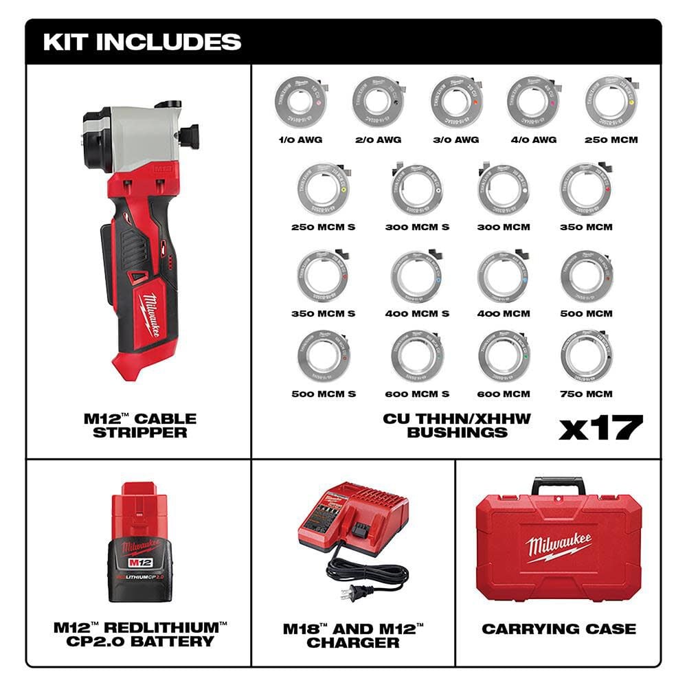 Milwaukee M12 Cable Stripper Kit With 17 Cu Thhn Xhhw Bushings 2435cu 21s Simolary simolary.com 6