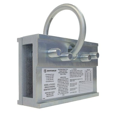Safewaze 6in Zinc Plated Steel Standing Seam Roof Anchor
