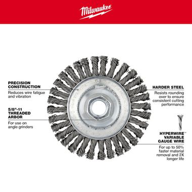 Milwaukee 4 In. 5/8-11 Carbon Steel Stringer Bead Wheel, large image number 2