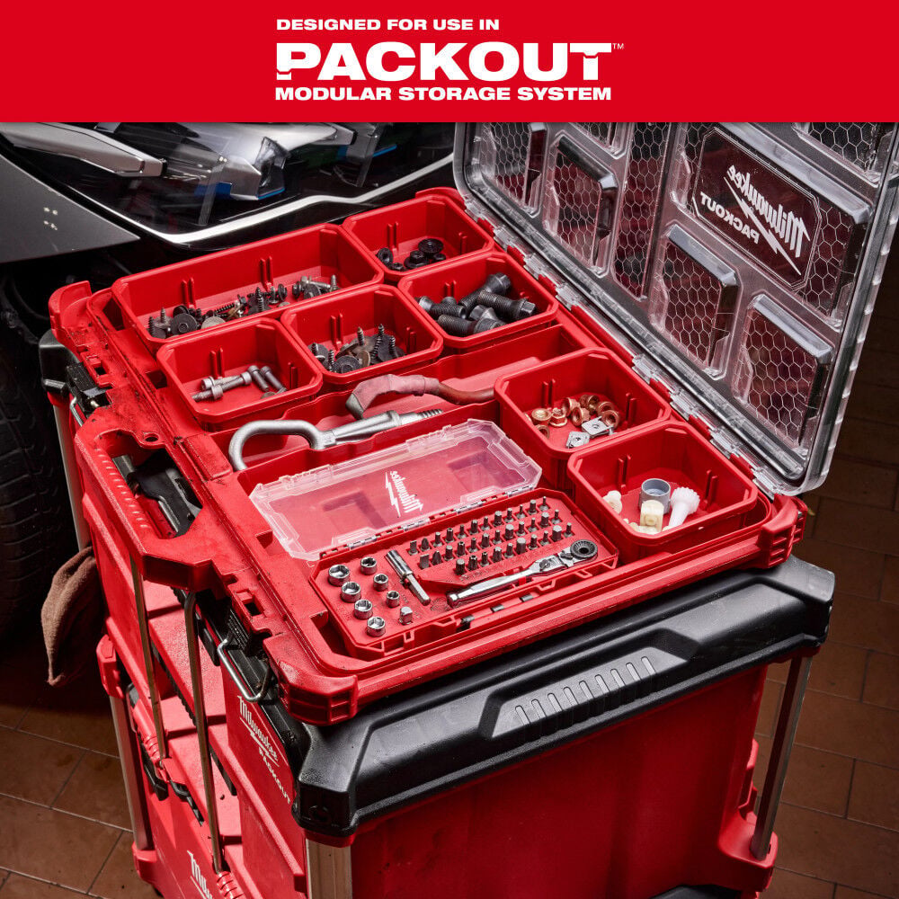 Milwaukee 1/4 Inch Hex Drive Mini Flex Head Ratchet & Bit Set 44 Pieces, large image number 9