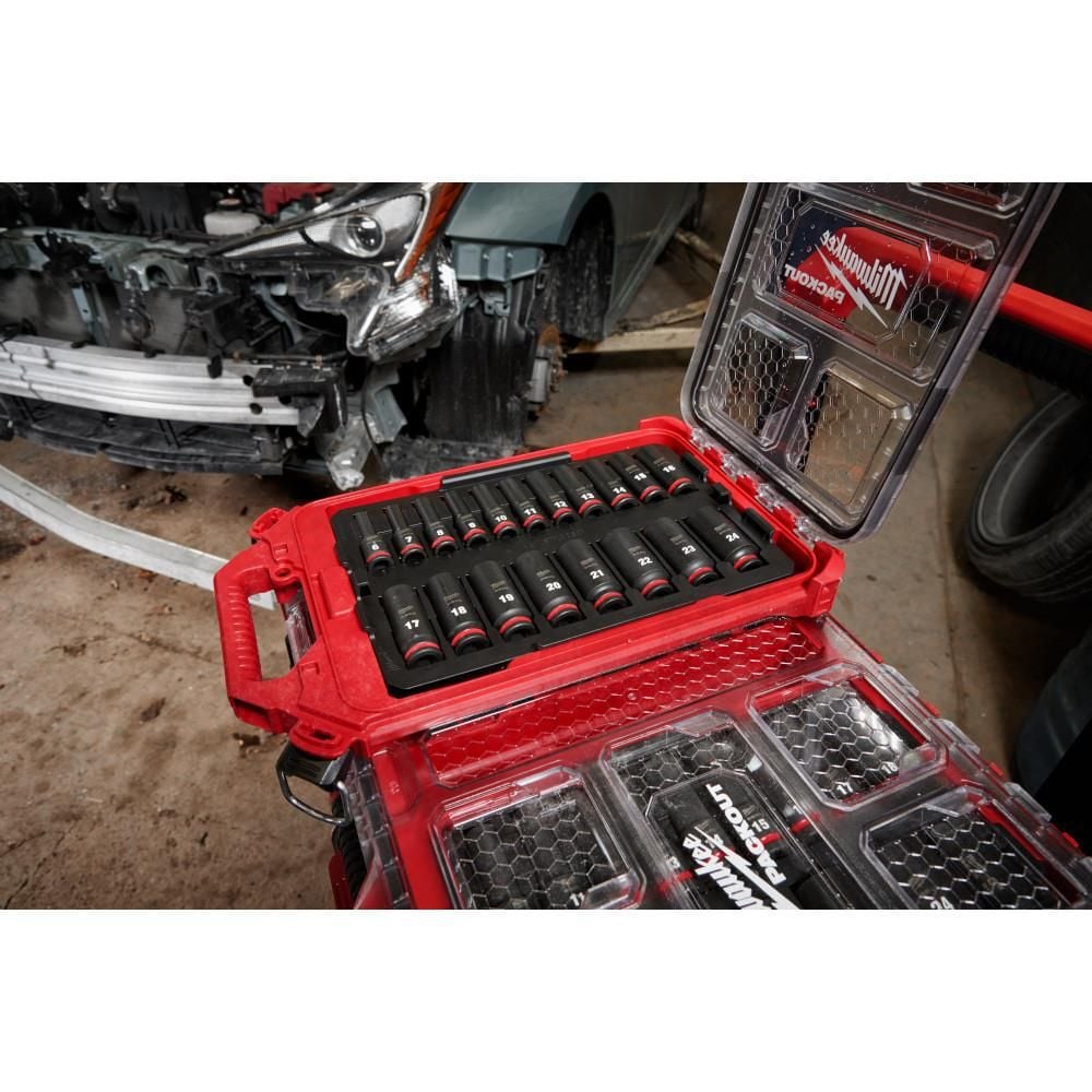 Milwaukee SHOCKWAVE Impact Duty Socket 3/8 Dr 19pc MM PACKOUT Set, large image number 11