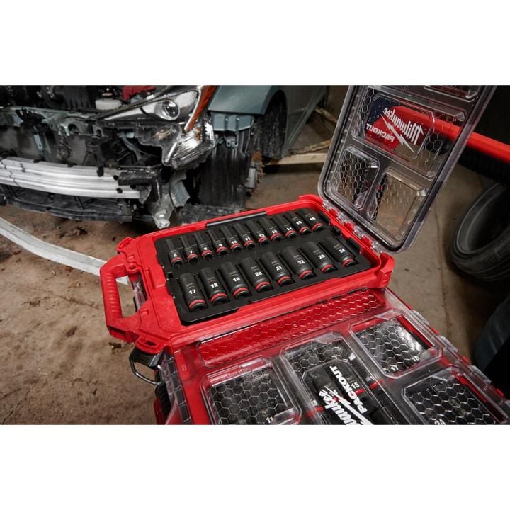 Milwaukee SHOCKWAVE Impact Duty Socket 3/8 Dr 19pc MM PACKOUT Set, large image number 10
