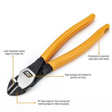 GEARWRENCH Pitbull Diagonal Cutting Pliers 7in Dipped Handle, large image number 1