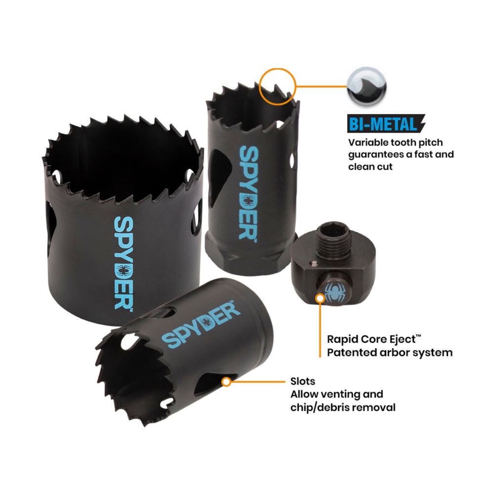 Spyder 4-3/4 Inch Bi-Metal Hole Saw for Steel, Use with Hex10, 1/2 Inch, large image number 4