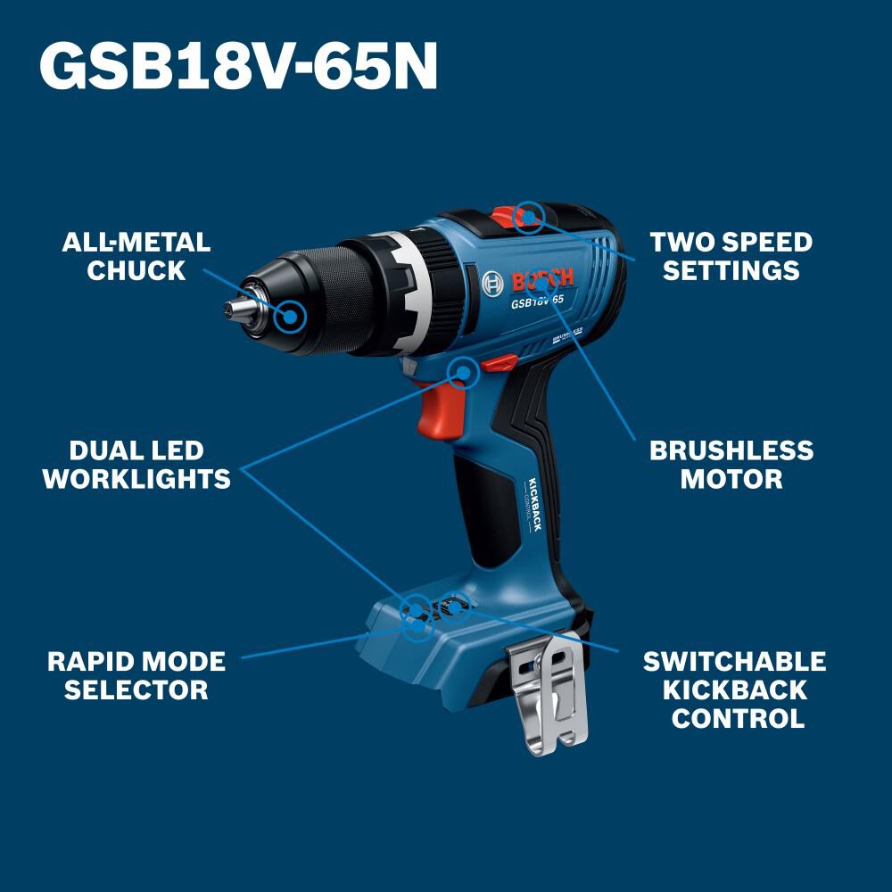 Bosch Promotional 1/2 Inch Brushless Hammer Drill/Driver (Bare Tool), large image number 2