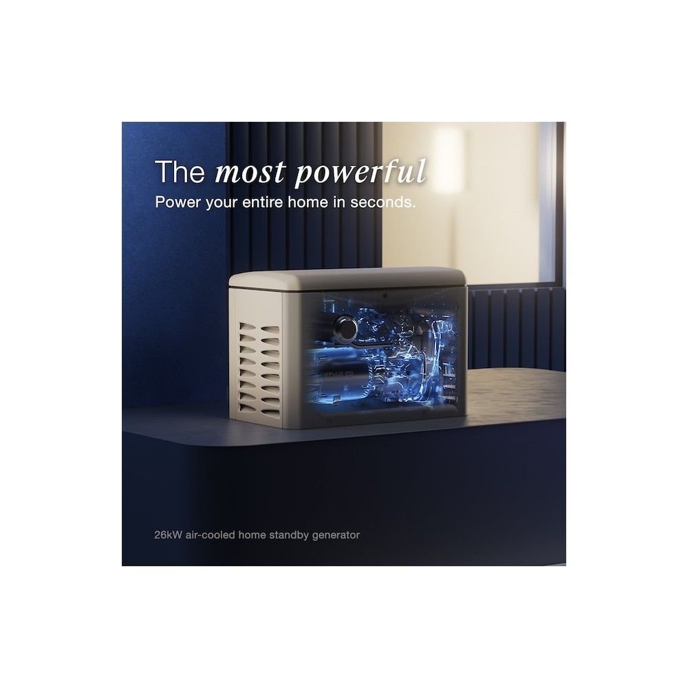 Kohler Power 26,000 Watt (26kW) Dual Fuel 50-State Air-Cooled Home Standby Generator, large image number 7