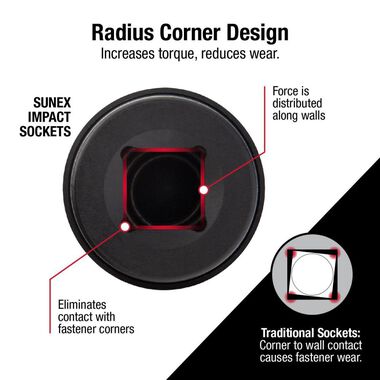 Sunex 1/2 In. Drive 1/2 In. Female x 3/4 In. Male Adapter, large image number 2