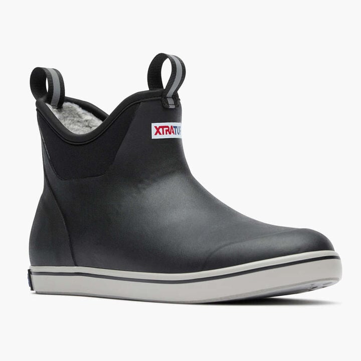 XTRATUF Men's Fleece Lined Cold Weather Ankle Deck Boot Black