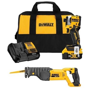 DEWALT 20V MAX Cordless Impact Driver Kit and Reciprocating Saw Bundle