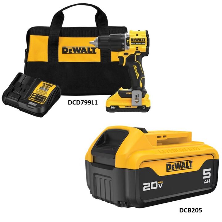 DEWALT 20V MAX 1/2 Inch Hammer Drill Kit with 20V MAX 5Ah Battery, large image number 1
