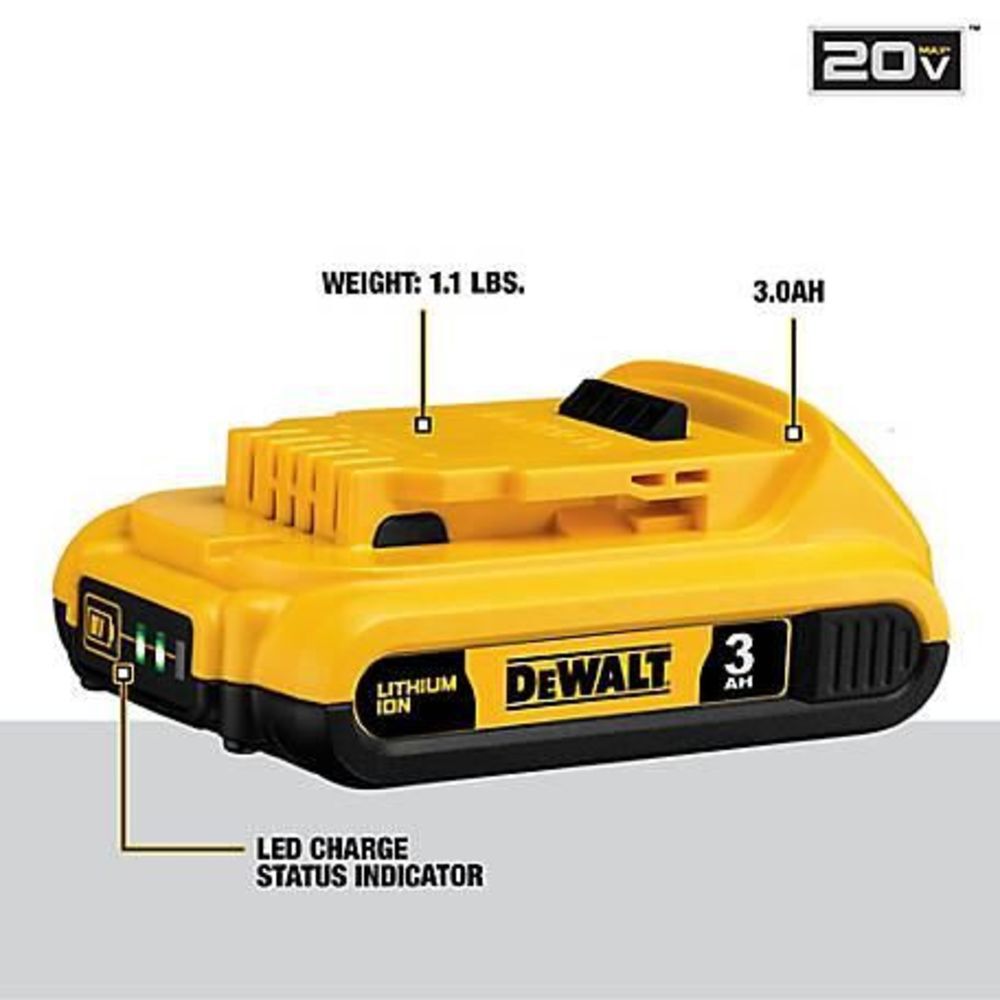DEWALT 20V MAX 20V 3Ah Lithium Ion Power Tool Battery Pack with Fuel Indicator, large image number 7