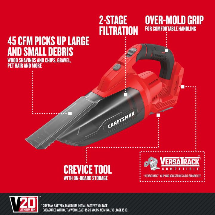 CRAFTSMAN Promotional V20 Cordless Handheld Vacuum (Bare Tool), large image number 7