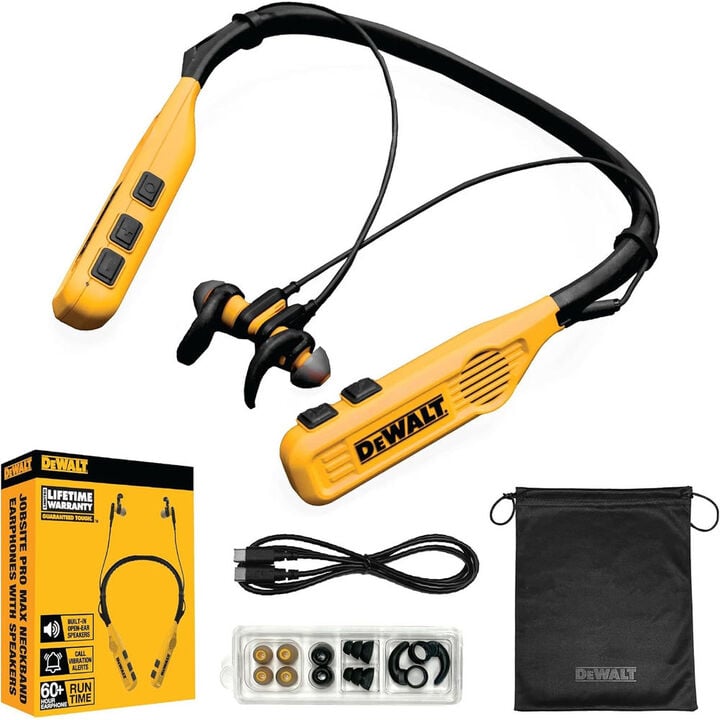 DEWALT Jobsite Pro Max 2-in-1 Bluetooth Headphone with Built-In Speakers, large image number 1