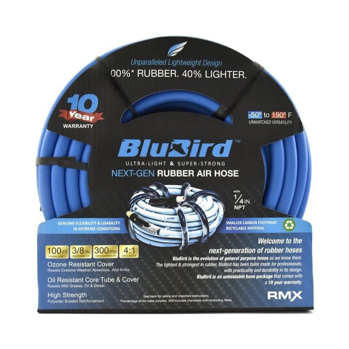 BluBird 3/8 Inch x 300 Ft. Rubber Air Hose Assembly