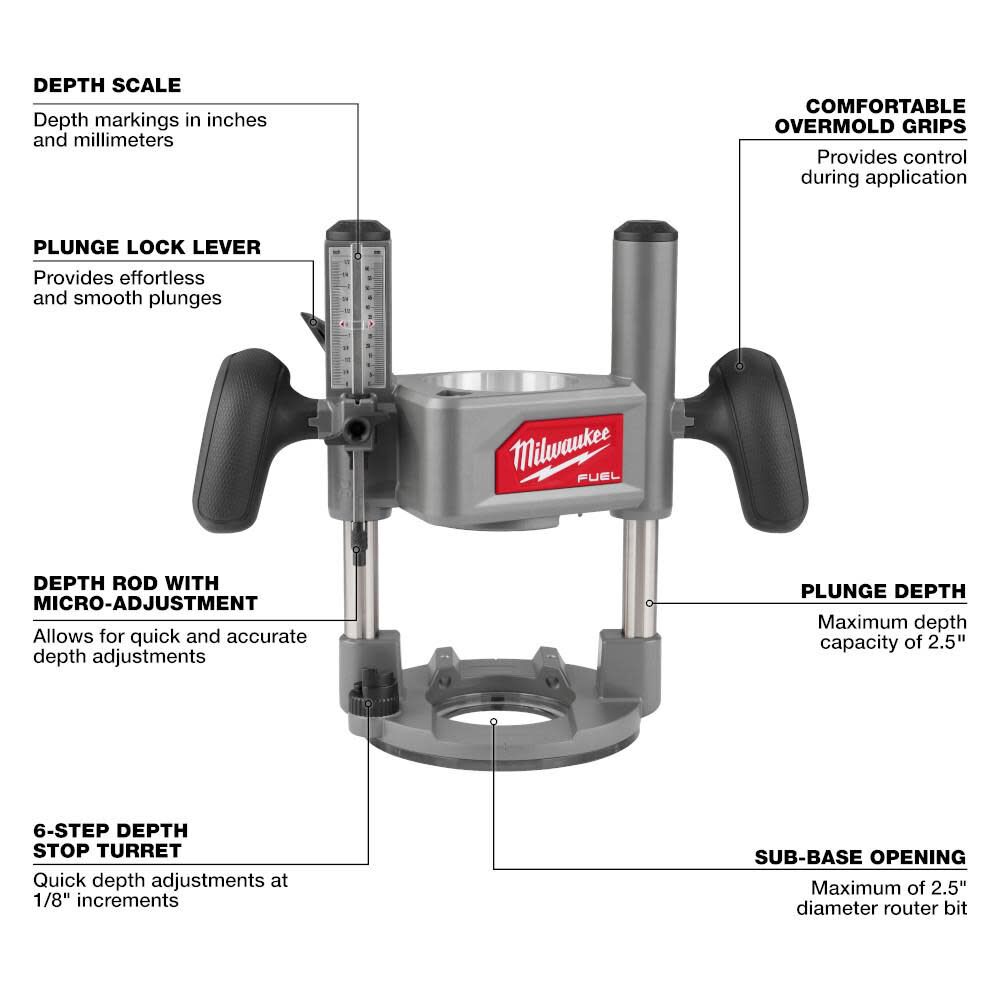 Milwaukee 1/2 in Router Plunge Base, large image number 3