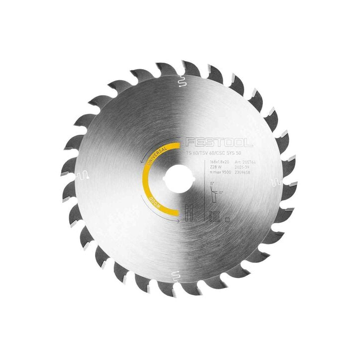 Festool HW 168 mm 28T Saw Blade For Wood Universal Medium Cut, large image number 1