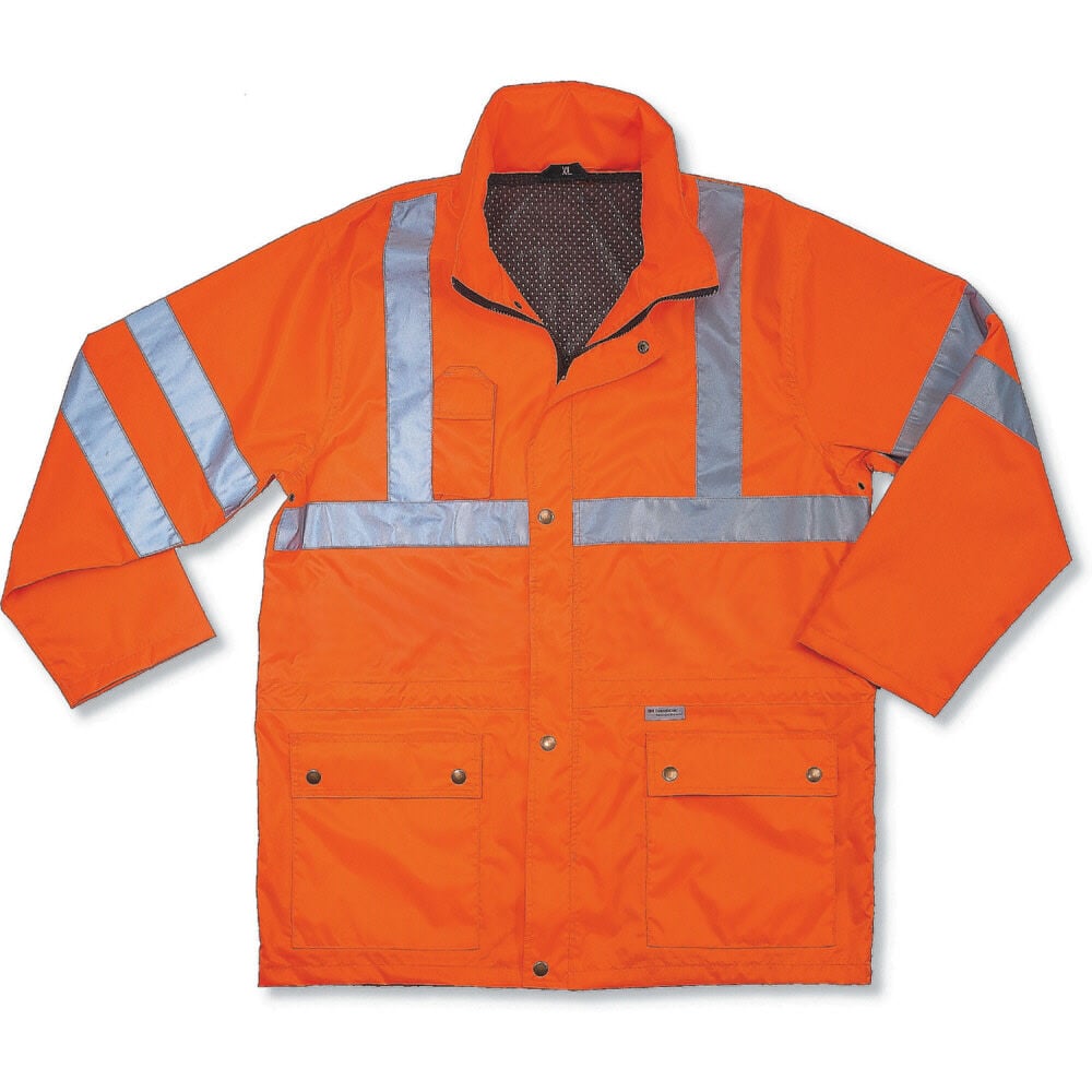 Ergodyne GloWear 8365 Class 3 Lime Rain Jacket, Hi-Vis, Size 2XL – 24326