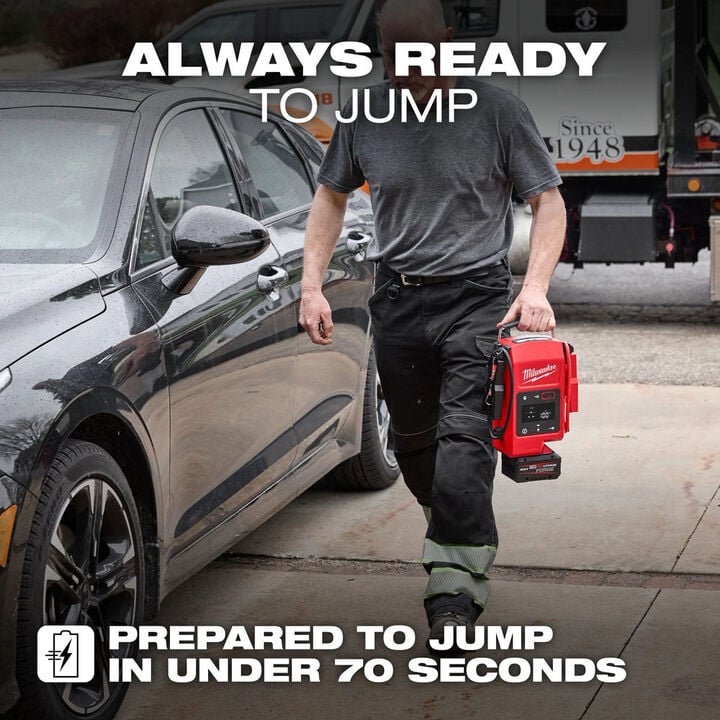 Milwaukee M18 HOTSHOT Jump Starter Starter, XC8.0 Starter Kit, Impact Wrench, Tire Inflator Bundle, large image number 5