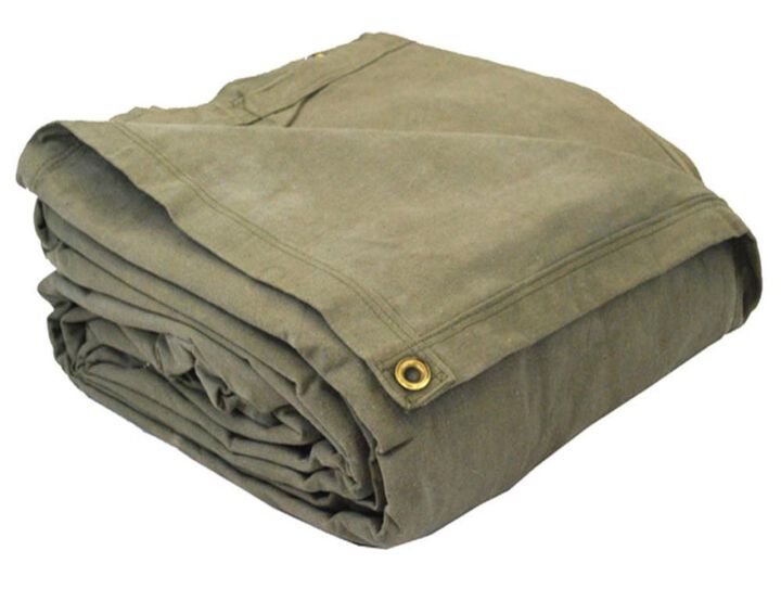 Eagle Industries Flame Retardant Canvas Tarp, 10ft x 12ft, Olive Drab Green