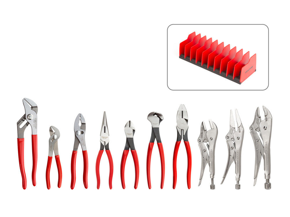 Tekton Gripping, Cutting, and Locking Pliers Set with Rack, 10 Pieces, large image number 1