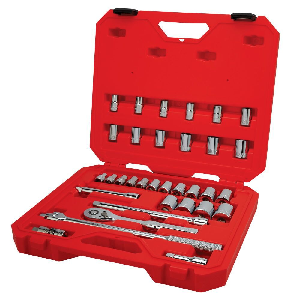 CRAFTSMAN 1/2 Inch Drive SAE & Metric Mechanics Tool Set 33 Pieces - CMMT12122