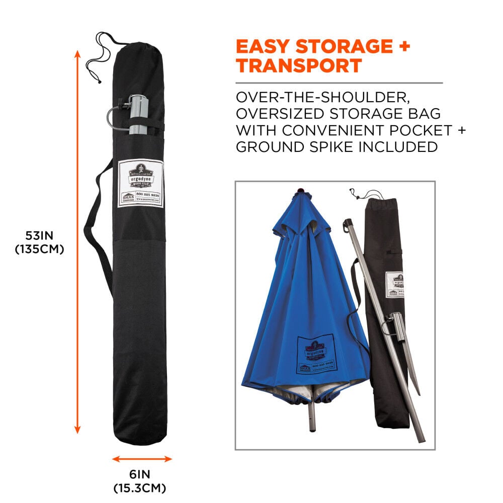 Ergodyne Lightweight Work Umbrella Blue, large image number 5